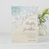 沿岸モダン夏ビーチ結婚式 招待状 (スタンド正面)