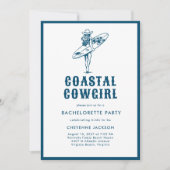 沿岸モダン女性のカーボーイバチェロレッテ 招待状 (正面)