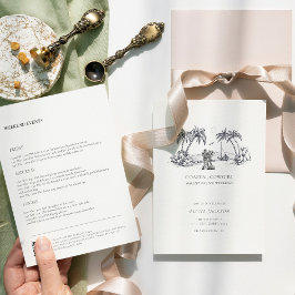 沿岸モダン女性のカーボーイバチェロレッテ 招待状