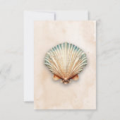 沿岸モダン海の海の砂の結婚夕食 出欠カード (裏面)