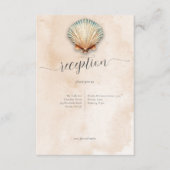 沿岸モダン海の砂結婚式のレセプション エンクロージャーカード (正面)