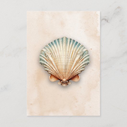 沿岸モダン海の砂結婚式のレセプション エンクロージャーカード (裏面)