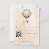 沿岸モダン海底砂結婚のQRコード 出欠カード (正面)