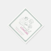 沿岸モダン航海の女性のカーボーイバチェロレッテ スタンダードカクテルナプキン (角)