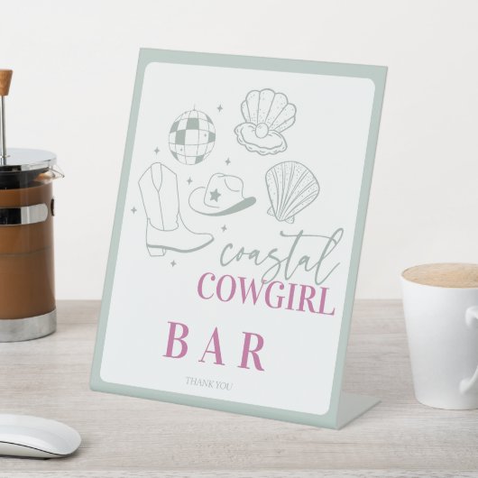 沿岸モダン航海の女性のカーボーイバチェロレッテ 台座サイン (インサイチュ)