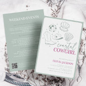 沿岸モダン航海の女性のカーボーイバチェロレッテ 招待状