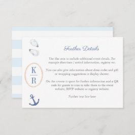 沿岸モノグラムブライダルシャワー詳細QRコード エンクロージャーカード