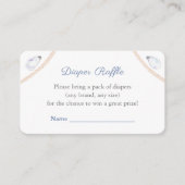 沿岸モノグラム赤ちゃんシャワーおむつラッフル エンクロージャーカード (正面)