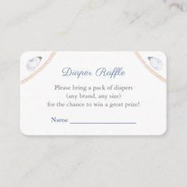沿岸モノグラム赤ちゃんシャワーおむつラッフル エンクロージャーカード