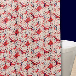 沿岸モンステラの葉パターン(の模様が)あるのシャワーカーテン シャワーカーテン