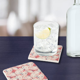 沿岸モンステラパターン(の模様が)あるリーフストーンコースター ストーンコースター