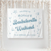 沿岸レトロビーチほこりっぽいブルーバチェロレッテ タペストリー