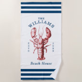 沿岸ロブスターシーサイドビーチハウス ビーチタオル (正面)