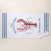 沿岸ロブスターシーサイドファミリーバケーション ビーチタオル (正面)