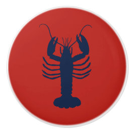 沿岸ロブスターネイビーブルーと赤航海の色 セラミックノブ