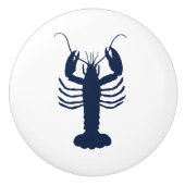 沿岸ロブスターネイビーブルー&ホワイト セラミックノブ (正面)