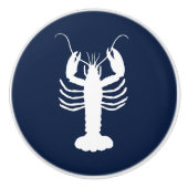 沿岸ロブスターネイビーブルー&ホワイト セラミックノブ (正面)