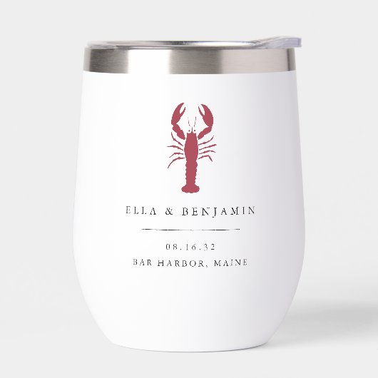 沿岸ロブスターパーソナライズされた結婚式の引き出物 (左面)