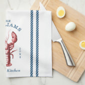 沿岸ロブスタービーチハウスファミリー名 キッチンタオル (四つ折り)