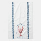 沿岸ロブスタービーチハウスファミリー名 キッチンタオル (縦)