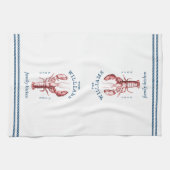 沿岸ロブスターファミリーネームキッチンタオル キッチンタオル (横)