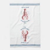 沿岸ロブスターファミリーネームキッチンタオル キッチンタオル (縦)