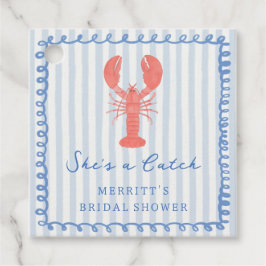沿岸ロブスターブライダルシャワーメッセージカード フェイバータグ