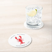 沿岸ロブスター沸騰ビーチ結婚式 ラウンドペーパーコースター (インサイチュ)