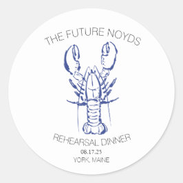 沿岸ロブスター結婚のリハーサルのディナーシール ラウンドシール