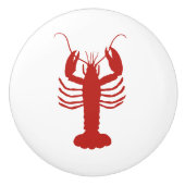 沿岸ロブスター 赤と白 セラミックノブ (正面)