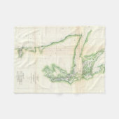 沿岸ワシントン州(1857年)のヴィンテージの地図 フリースブランケット (正面(横))