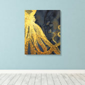 沿岸ヴィンテージタコ金ゴールドブラックブルーウォーター色 キャンバスプリント (インサイチュ (ウッドフロア))