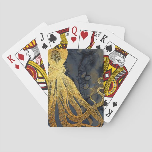 沿岸ヴィンテージタコ金ゴールドブラックブルーウォーター色 トランプ (裏面)
