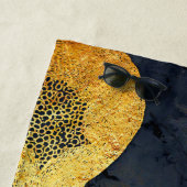 沿岸ヴィンテージタコ金ゴールドブラックブルーウォーター色 ビーチタオル (インサイチュ)