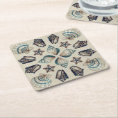 沿岸万華鏡のように千変万化するパターンI スクエアペーパーコースター (アングル)