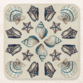 沿岸万華鏡のように千変万化するパターンI スクエアペーパーコースター (正面)