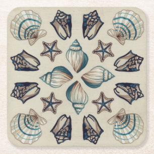 沿岸万華鏡のように千変万化するパターンI スクエアペーパーコースター