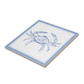 沿岸名門私立校風のの青と白のカニ タイル (側面)