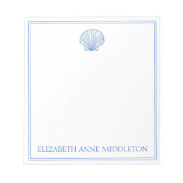 沿岸名門私立校風のの青と白のパーソナライズされた殻 ノートパッド