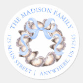 沿岸名門私立校風のオイスターボウリースクリスマスアドレス ラウンドシール (正面)