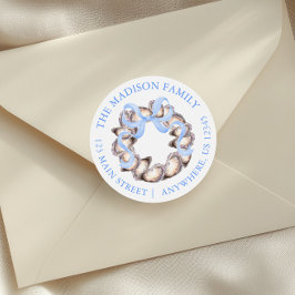 沿岸名門私立校風のオイスターボウリースクリスマスアドレス ラウンドシール