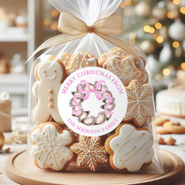 沿岸名門私立校風のオイスターボウリースクリスマスアドレス ラウンドシール