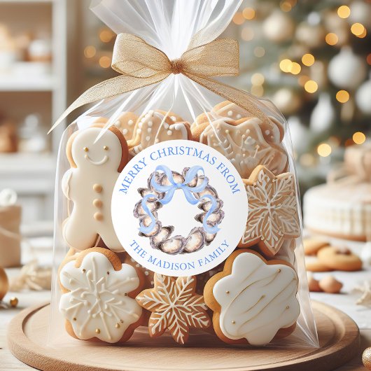 沿岸名門私立校風のオイスターボウリースクリスマスアドレス ラウンドシール