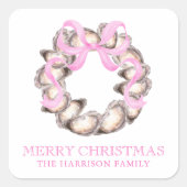 沿岸名門私立校風のオイスターボウリースクリスマス スクエアシール (正面)