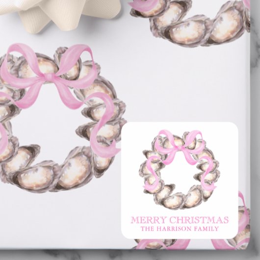 沿岸名門私立校風のオイスターボウリースクリスマス スクエアシール