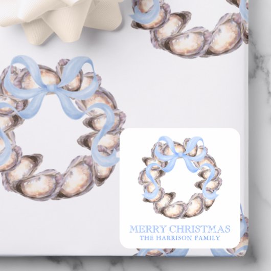 沿岸名門私立校風のオイスターボウリースクリスマス スクエアシール