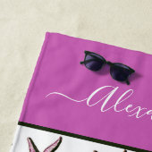 沿岸名門私立校風のピンク砂ヒトデ ビーチタオル (インサイチュ)