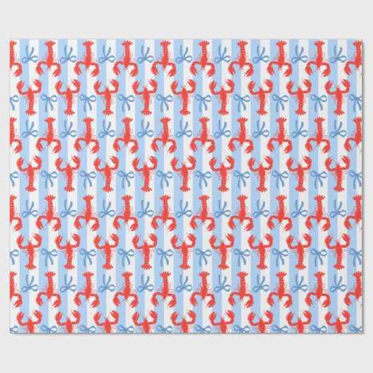 沿岸名門私立校風のロブスターと弓 ラッピングペーパー (フラット)