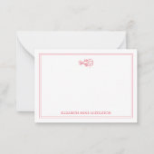 沿岸名門私立校風の赤と白ロブスターパーソナライズされた ノートカード (正面)