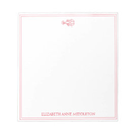 沿岸名門私立校風の赤と白ロブスターパーソナライズされた ノートパッド